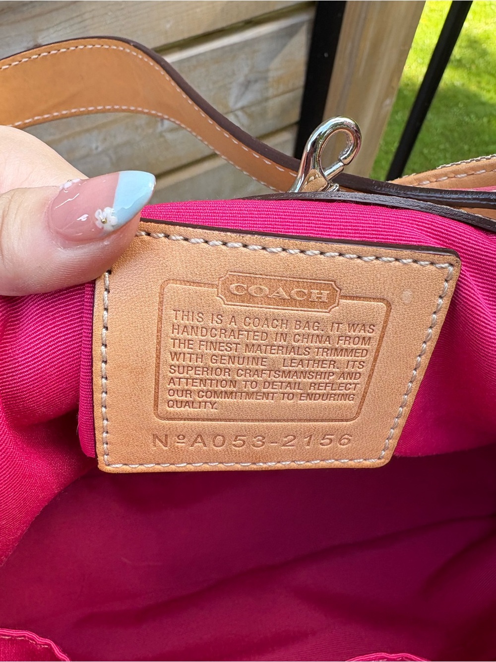 Coach Canvas Hobo Bag in Brown and Pink - Picture 4 of 6